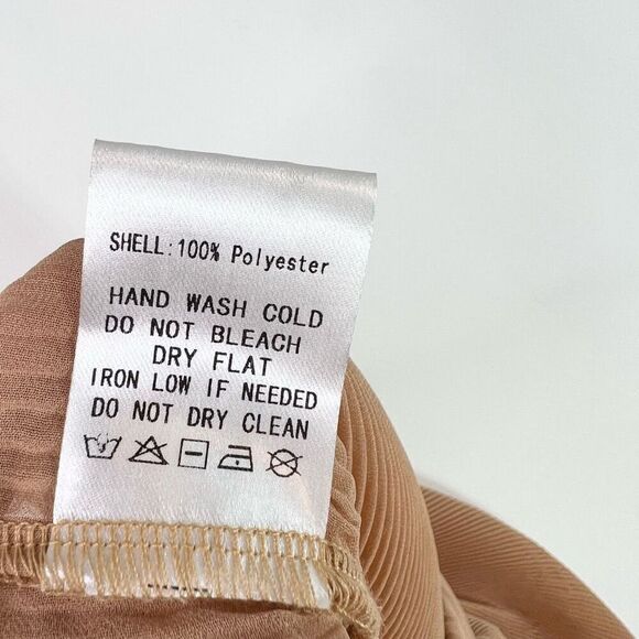 Akira Relaxed Short Women's Large Beige Elastic Waistband Pull-On Flowy - Picture 9 of 12